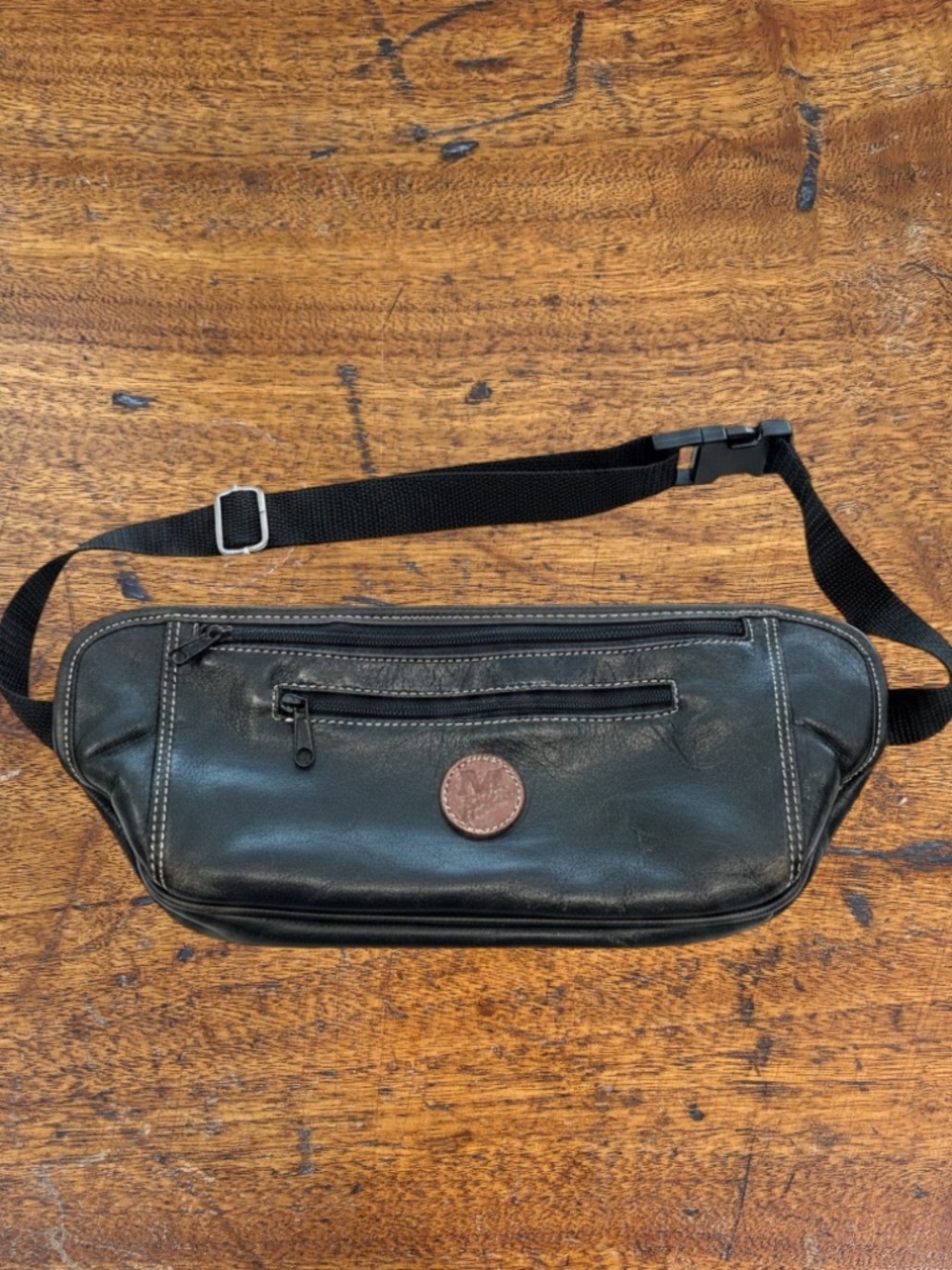 Vintage Mouflon Leather Travel Money Belt Pouch Waist Bag